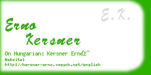 erno kersner business card